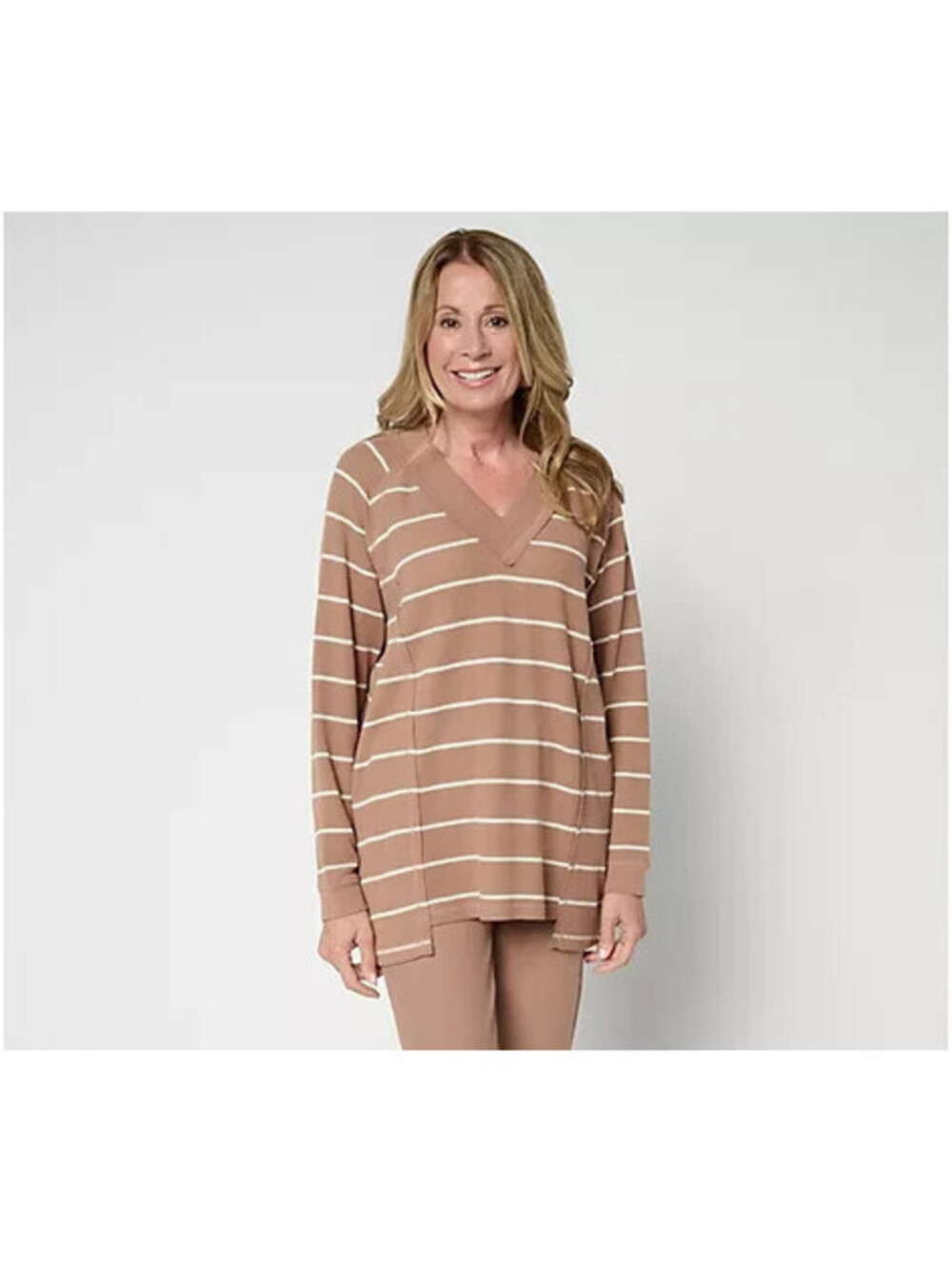 Women with Control Jacquard Stripe Top Brown Sugar, X-Small #13*